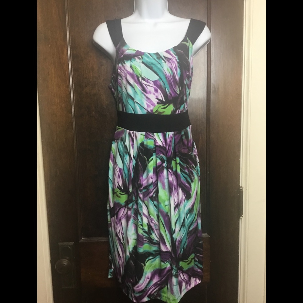 Dressbarn Sz 12 Multi Color Sleeveless Dress NWOT